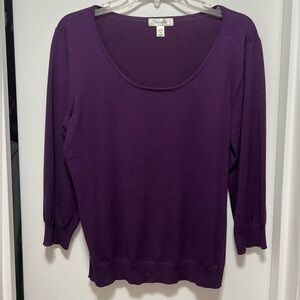 Purple Scoop Neck Lightweight